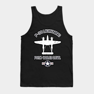 P38 Lightning Warbird Patriotic Design Airforce Military WW2 Tank Top